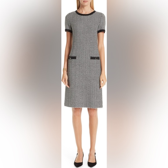 St. John Collection Mod Herringbone Knit Dress size 12 - Picture 13 of 13